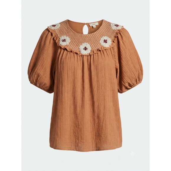 entro Tops - Entro 1X Plus Top Boho Curvy Boutique Hippie Peasant New